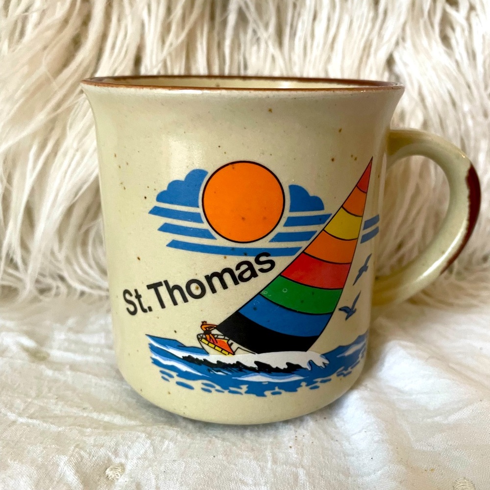 Vintage Souvenir Florida Mug Sailing Sunshine Water Stoneware Mug/Cup
